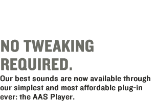 Our best sounds are now available through our simplest and most affordable plug-in ever: the AAS Player.