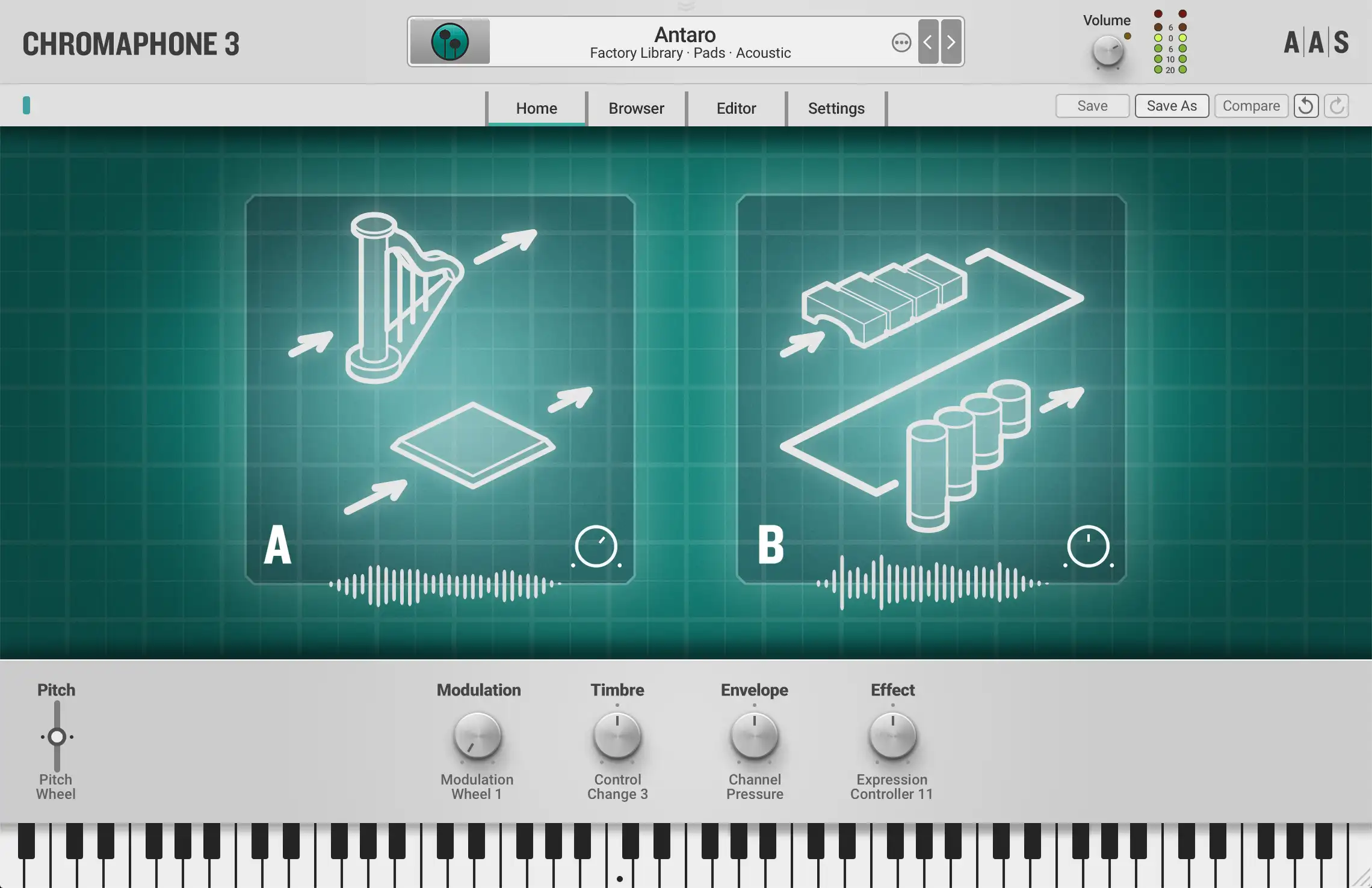 Chromaphone 3 acoustic object synthesizer