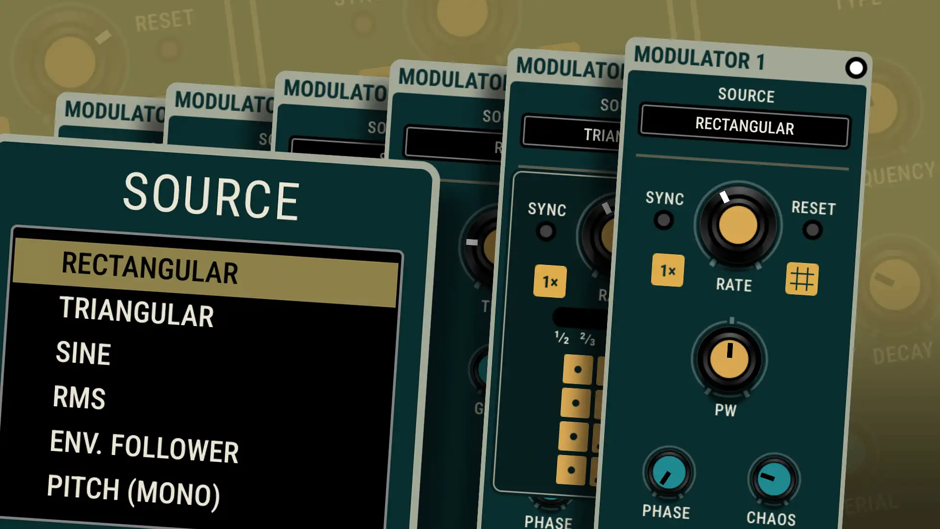 Objeq Delay 2 six modulatin sources