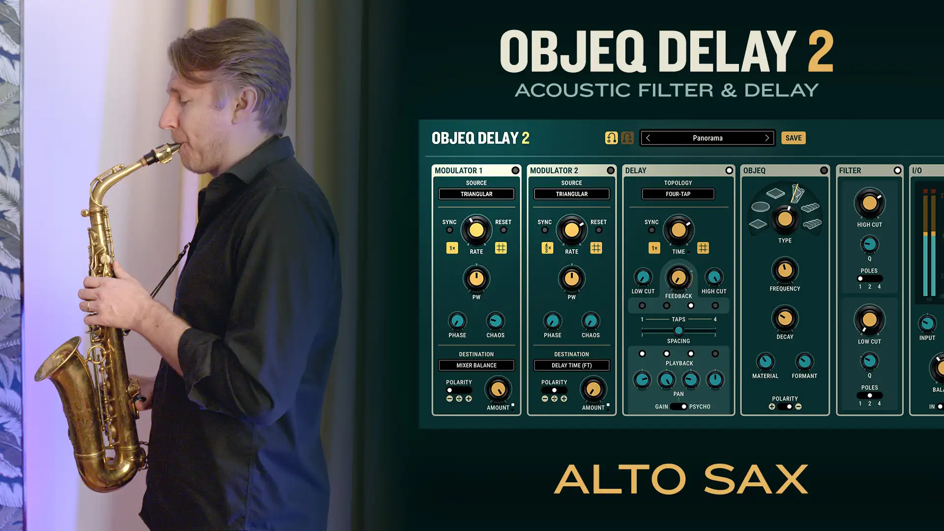 Objeq Delay 2 on Alto Sax