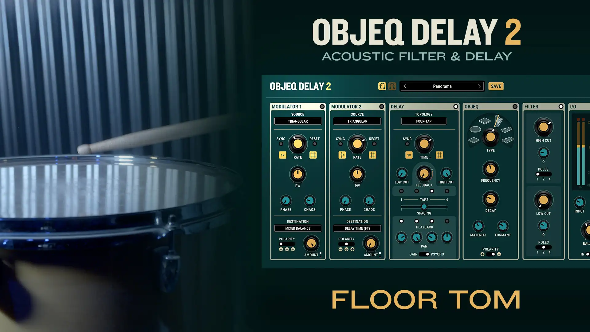 Objeq Delay 2 on Floor Tom