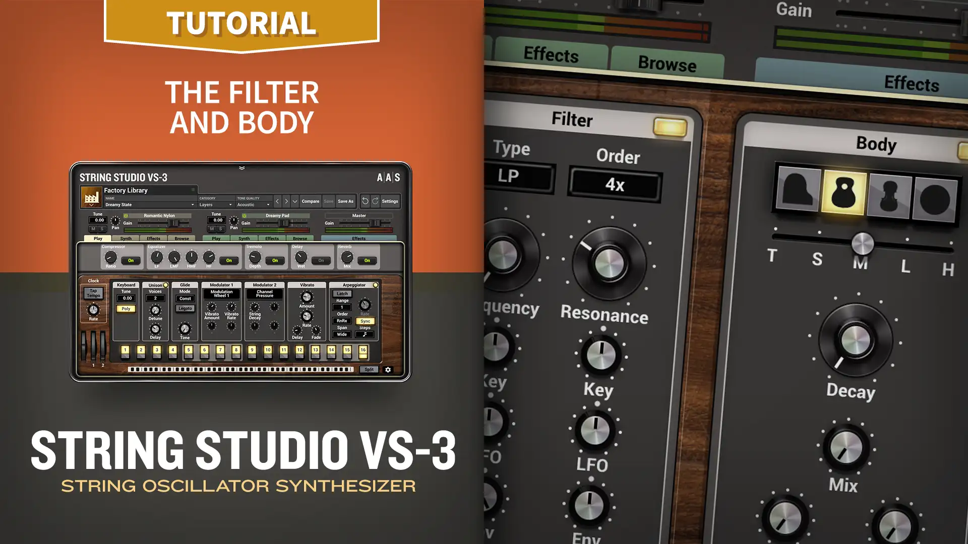 String Studio VS-3 Tutorial—The Filter and Body