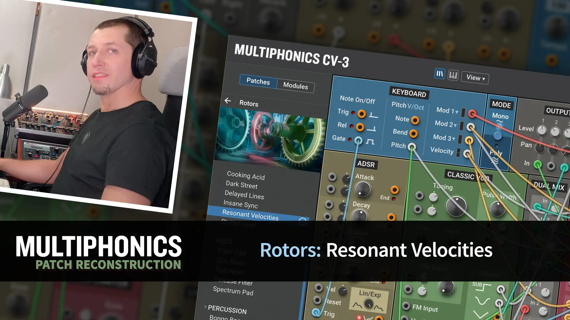 Multiphonics CV-3 Rotors Patch Reconstruction with Adam—Resonant Velocities