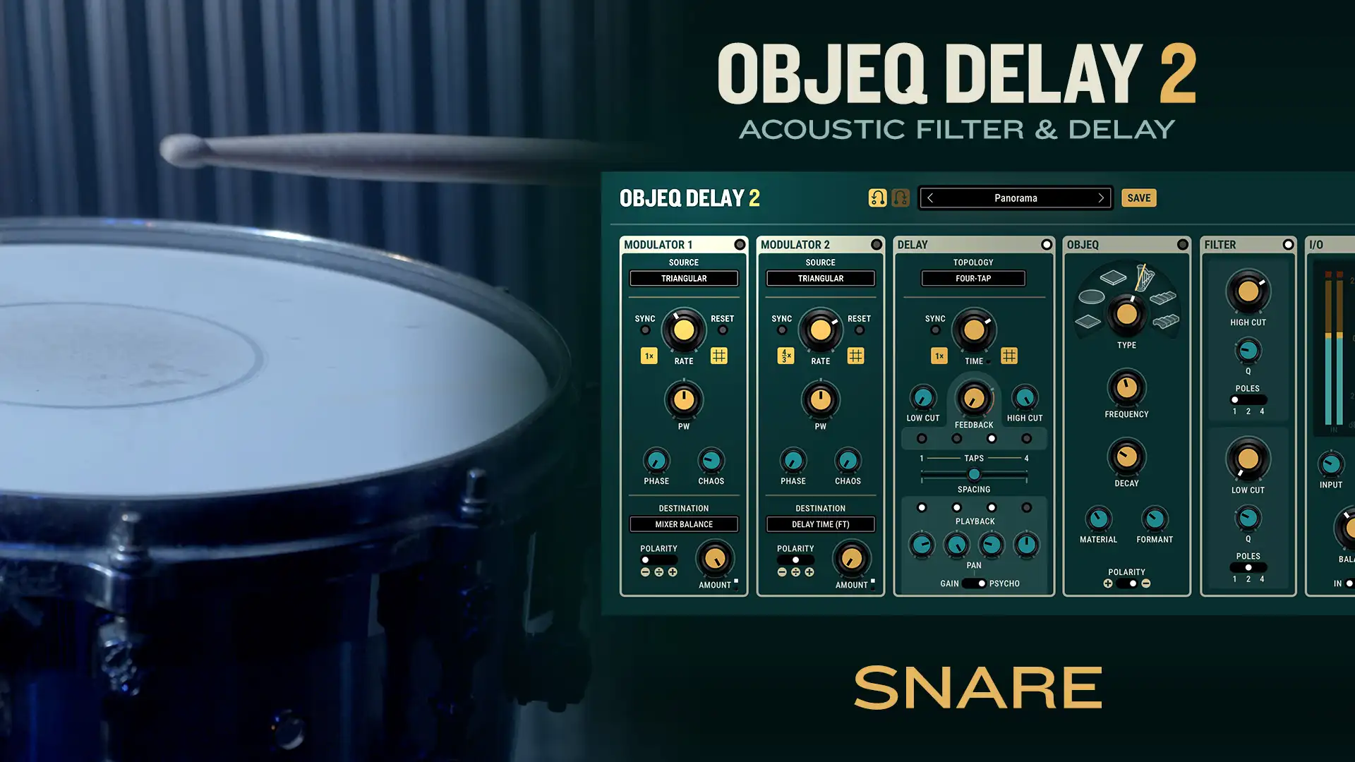 Objeq Delay 2 on Snare