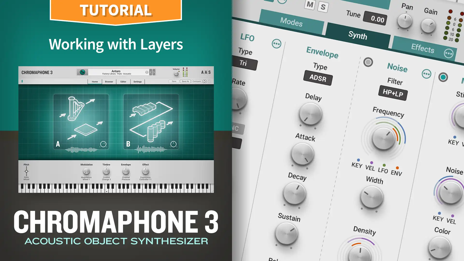 Multitimbrality: working with layers with the Chromaphone 3 acoustic object synthesizer plug-in
