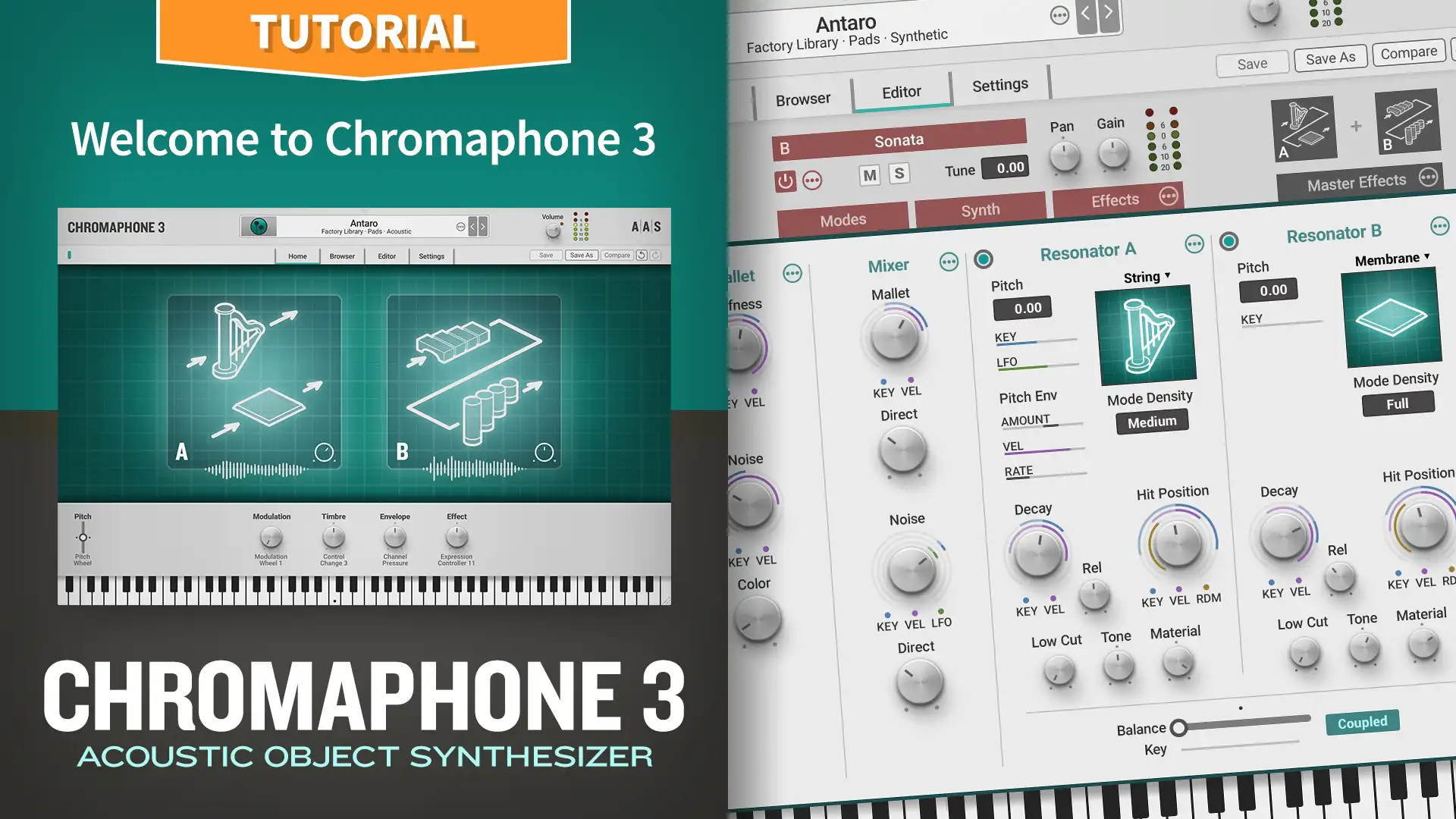 Welcome to the Chromaphone 3 acoustic object synthesizer plug-in