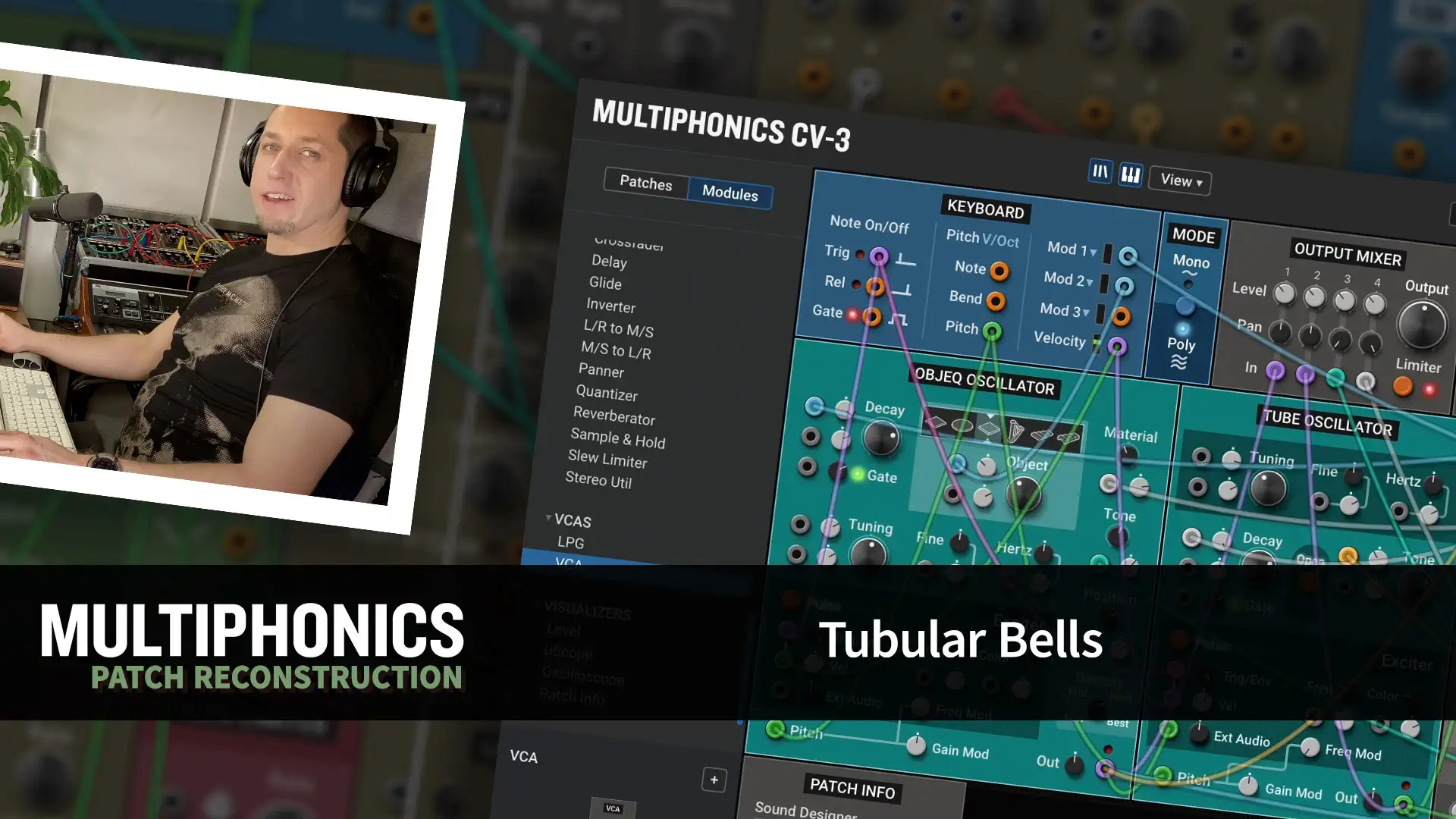 Multiphonics CV-3 Patch Reconstruction with Adam—Tubular Bells