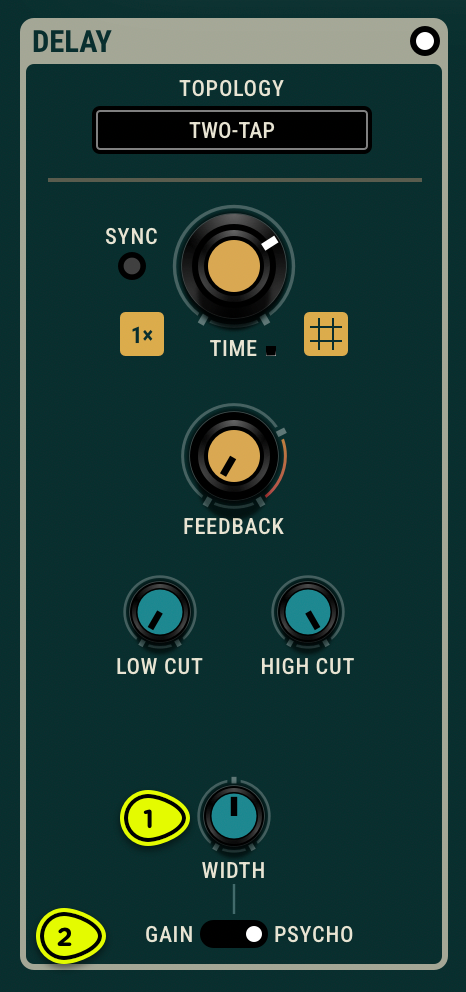 Delay module with Two-tap topology selected