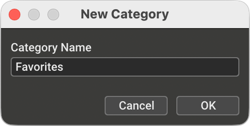 Objeq Delay 2's New Category dialog