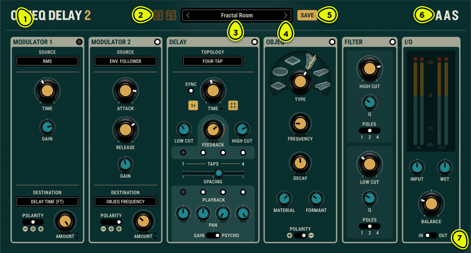 Objeq Delay 2's user interface